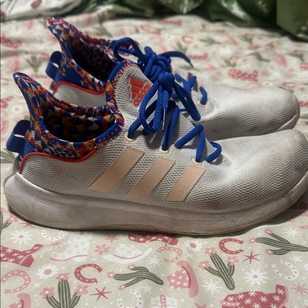 Adidas Kids Sneakers with Blue and Red Accents